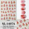 Pegatinas para Uñas Estilo Chino Pez Dorado Fuegos Artificiales 5D Repujado Tridimensional Auspicioso Rojo Carpa DIY Pegatinas de Arte para Uñas Modelo Sl
