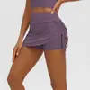 Nueva falda deportiva casual fruncida para mujer, anti-exposición, de cintura alta, adecuada para fitness y running, conjunto de yoga tipo dos piezas