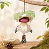 Colgante de muñeca de cáscara de fruta natural de pelo rizado y boca grande, divertido accesorio pequeño, accesorio decorativo peculiar hecho a mano para bricolaje con temática de bosque