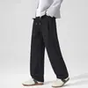 Calça Jogger Waffle Tendência Anyang com Cordão e Perna Larga para Homens, Nova Coleção Outono 2026, Corte Solto Casual Reta