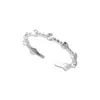 Anel de prata esterlina 925 feminino, combinação de prata brilhante, design de nicho simples, estilo Hong Kong, anel aberto personalizado, novo produto