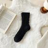 Calcetines de Peluche para Mujer, Otoño e Invierno, Forrados de Polar, Engrosados, Cálidos, Tejido de Cable, Calcetines de Media Pantorrilla, a Prueba de Frío para Mujer, Color Sólido, Calcetines Holgados, Calcetines de Maternidad