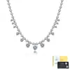 Plata S925 Venta al por Mayor de Fábrica Cadena de Cuentas Estrelladas para Transmisión en Vivo Cadena para Clavícula de Lujo Ligero con Borla y Diamantes para Mujer