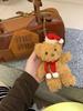 Colgante de oso navideño, lindo gorro navideño de peluche, bufanda, muñeco, llavero para coche, bolso, muñeco colgante de moda.