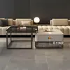 Mesa de Café de Piedra Sinterizada Sala de Estar Hogar Moderno Minimalista Apartamento Pequeño 2026 Nueva Mesa de Café Cuadrada de Vidrio Apartamento Pequeño