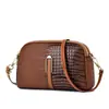 2026 Nova Moda Padrão Crocodilo Dupla Face Bolsa para Mamãe Feminina Zíper Duplo Simples Versátil Bolsa para Celular Bolsa de Ombro Fonte de Atacado