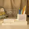 Nuevo portalápices 3D luz nocturna USB calendario para oficina en casa rotulación creativa regalo adornos de regalo luz nocturna