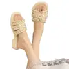 Pantuflas de perlas estilo Chanel para mujer, nuevo modelo primavera/verano 2026, zapatos planos para usar en exteriores, adecuados para combinar con faldas, pantuflas de verano para mujer para exteriores
