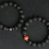 Pulsera de Piedra Natural Piedra Volcánica Cielo Estrellado Vintage, Joyería de Diseño de Nicho de Alta Gama, Accesorio de Mano Simple Personalizado