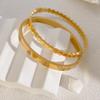 Pulsera de Acero de Titanio Superpuesta de Moda de Alta Gama 316 Lujo Ligero Diamante Oro Pulsera Libre de Color Pulsera Geométrica