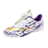Novos Sapatos de Futebol Infantis Transfronteiriços com Travas Quebradas, Travas Longas, Travas Quebradas, Fivela Rotativa, Sapatos de Futebol para Competição Estudantil em Gramado