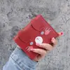 Carteira feminina nova bolsa curta para estudantes mini carteira fofa pequena capacidade tripla grande porta-cartões para vários cartões