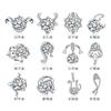 Pendientes Weihua elegantes y bonitos de estilo europeo y americano para mujer, de estilo retro, con doce constelaciones, chapados en plata, con circonitas, de fábrica al por mayor