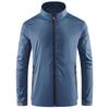 Roupa de proteção solar masculina de verão ultrafina para pesca, roupa de proteção solar com gola alta, cor sólida, casaco respirável, roupa de pele masculina F2087
