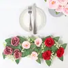 Guirnalda de Candelabros de Eucalipto Decoración Navideña Guirnalda Círculo de Cera Rosa Accesorios para Ventana Mesa de Comedor Arreglo de Boda Flores Artificiales
