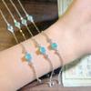 Pequeño Departamento Rojo Más Vendido Natural Material Peligroso Pulsera de Jade Azul Agua Incrustada con Pequeños Transparentes Todo Fósforo Moda Elegante Diseño