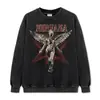 Moletom com estampa de anjo punk NIRVANA transfronteiriço, camiseta de algodão oversized de manga curta estilo retrô americano high-street
