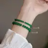 Loja de Fábrica Ágata Verde Autêntica Contas Douradas Pulseira da Sorte 6mm Presente para Namorada Pode Ser Enviado em Nome de Outros