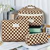 Bolsa de Maquillaje Minimalista Transfronteriza, Bolsa de Almacenamiento Cosmético de Poliéster-Algodón de Gran Capacidad, Bolsa de Almacenamiento Portátil para Viajes