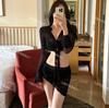 3 colores] nuevo viento puro traje de baño bikini de tres piezas de encaje de manga larga para aguas termales para mujer traje de baño de alta gama para vacaciones