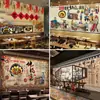 Papel de Parede 3D Estilo Fazenda Fundo Restaurante Chinês do Nordeste Mural Frango em Panela de Ferro Prato da Fazenda Decoração de Restaurante Papel de Parede