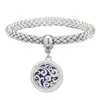 Pulsera Vibratoria de Acero Inoxidable para Aromaterapia Repelente de Mosquitos Árbol de la Vida Caja de Perfume con Aceite Esencial Pulsera Magnético-estrictiva para Parejas