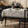 Toalha de Mesa Estilo Americano para Mesa de Jantar à Prova de Óleo, Impermeável, Resistente ao Calor, Retangular com Acabamento de Luxo Leve e de Alta Qualidade
