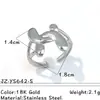 Anillo de Acero Inoxidable con Personalidad Geométrica de Moda Oro de 18K y Plata Anillo Abierto Acero de Titanio No se Desvanece Joyería Transfronteriza