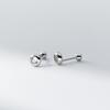 Pendientes Eloch de plata de ley 925 con cuentas redondas, estilo nicho, con diseño de rosca, joyería para orejas de aro M04345