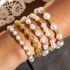 Conjunto de Pulseiras de Pérola Imitação Multicamadas em Formato de Coração, Moda Transfronteiriça Europeia e Americana com Toque de Luxo, Joias de Contas para Revenda no Estilo Ins