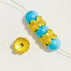 Accesorios de pulsera de oro de alta retención de color con incrustaciones de circonio, cuentas de tarjeta de corona, anillo para correr, cuentas separadoras de doble flor de loto, accesorios de juego de texto DIY