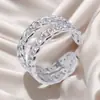 Anillo Exagerado Personalizado de Acero Inoxidable Transfronterizo para Mujer Nicho Hueco Irregular Ajustable Anillo de Acero de Titanio con Forma de Serpiente Hip-Hop