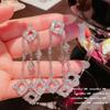 Pode Re Xinghe Geométrica Gem Brincos Designer LULU Banhado a Ouro 18K Quadrado Zircon Tassel Brincos Colar
