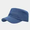 Chapéu de Brim Plano Cor Sólida Lavada Denim Retro Americano Simples Ajustável Aba Curta Boné de Basebol Casual Versátil Chapéu de Sol
