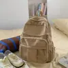 Mochila de Veludo Cor Sólida Nova 2025 Mochila Casual para Menina Design Simples Leve Mochila de Veludo para Casal