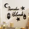 Artesanía de Madera Colgante Estrella Negra y Luna Hueca Nuevo Producto Transfronterizo Decoración de Pared para Hogar y Dormitorio Colgador Venta al por Mayor