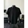 Camiseta de verano para hombre, moderna y a la moda, de manga corta, con diseño de remaches metálicos, cuello redondo, elegante y fresca, top personalizado para adolescentes