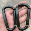 No. 8 Hebilla de Metal de Hierro en Forma de D para Escalada al Aire Libre Hebilla de Seguridad de Carga Anillo de Conexión Todo Negro Mosquetón Hebilla Colgante con Cerradura