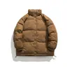 Chaqueta de Algodón Cálida de Invierno para Mujer Estilo Retro Color Sólido Engrosada Cuello Alto Marca de Moda Holgada Estudiante Cálida Chaqueta de Algodón para Pareja Ropa de Abrigo para Hombre
