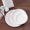 Prato descartável assar comida leve salada prato de papel redondo prato longo prato redondo quadrado louça degradável placa de papel grau alimentício