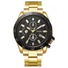 Nuevo Reloj de Moda para Hombre de Tres Ojos con Calendario, Tendencia de Venta Caliente, Correa de Cuero, Venta al por Mayor y Dropshipping del Fabricante, Esfera Grande