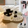 Sandalias para Niña con Punta Cerrada 2026 Nuevo Estilo de Verano Zapatos Mary Jane con Velcro para Niñas para Combinar con Faldas, Zapatos de Princesa con Punta Redonda