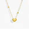 Conjunto Versátil de Colar e Pulseira em Aço Titânio Não Desbota Ouro 18K Moda Ins Tornozeleira Coração Conjunto Vintage Feminino Coração