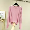 Camiseta Base de Modal Manga Larga para Mujer Corte Ajustado Ropa Interior Otoño Top Cuello Redondo Nuevo 2024 Primavera y Otoño Estilo Occidental