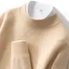 Caixa de Presente Suéter Masculino de Caxemira Gola Meia-Alta Lã Grossa Quente Malha Casual Camada Base Suéter de Caxemira de Cabra Inverno
