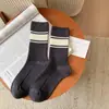 Calcetines Rayados para Mujer Estilo Coreano Bloques de Color de Moda Calcetines de Media Pantorrilla Simples Versátiles Calcetines Holgados de Canalé Otoño Invierno Calcetines Largos Sin Costuras