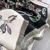 Bufanda floral de comercio exterior para mujer, bufanda larga versátil para otoño e invierno, chal de cachemira sintética, bufanda al por mayor, transfronterizo