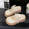 Mules Lusi estilosas de sola grossa com laço de pérola, moda slip-on para mulheres, leves e versáteis para uso ao ar livre