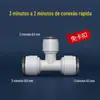 Conector para purificador de água cotovelo reto de 2 vias válvula de esfera de 3 vias conexão rápida sem grampo conexões para tubos de água PE acessórios para osmose reversa