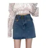 Falda de Mezclilla Retro de Cintura Alta Talla Grande para Mujer Hermana Gordita 2023 Primavera y Verano Nueva Delgado Línea A Falda Pantalón de Cadera